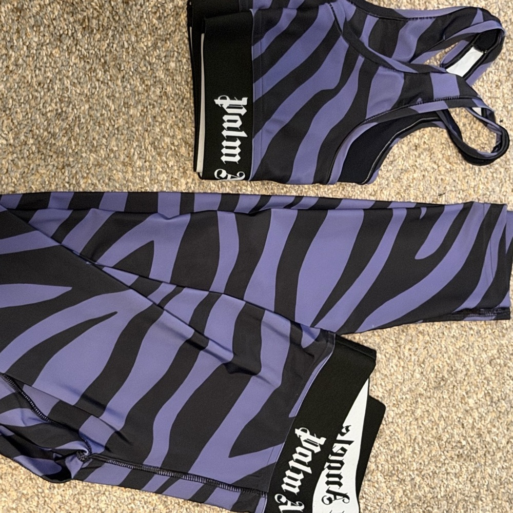 Palm Angels Purple and Black Leggings